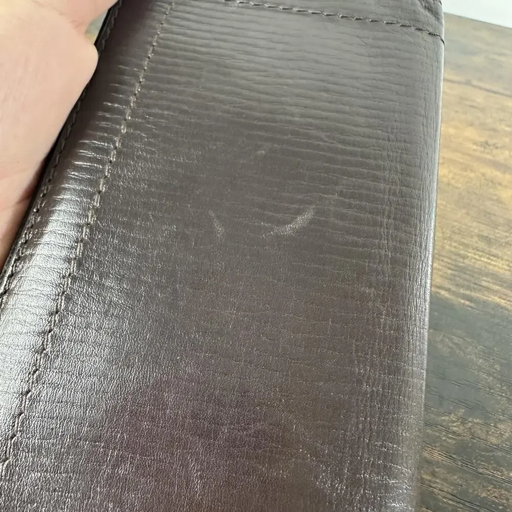 Louis Vuitton Wallet Mens One Size Brown Leather Slim Fold Card Holder France